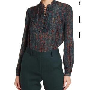 NWOT Reiss Gloria Snake Print Blouse sz 10